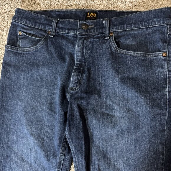 Lee Jeans Men’s 36x30 Blue Regular Fit Straight Leg Denim Cotton Blend - Picture 3 of 8